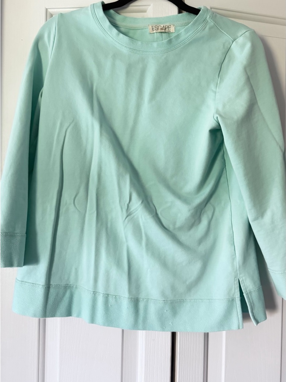 Escape Women's Mint Green Long Sleeve Crewneck Top